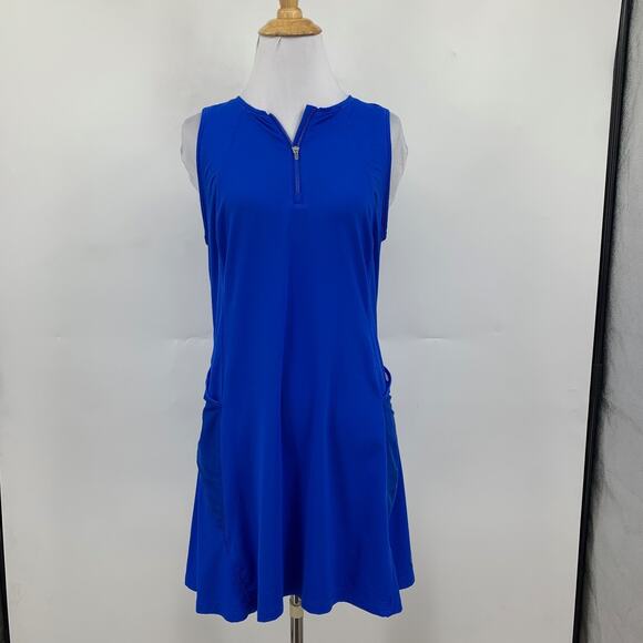 Ibkul Tank Dress Womens Medium Harbor 1/4 Zip Sleeveless Quick Dry Sport Tennis - Picture 2 of 10